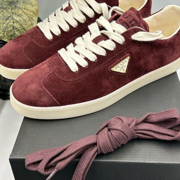 Men's Prada triangle logo suede sneakers size 8.5 US made in Italy - Picture 5 of 15